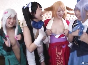 Japanese cosplay leads teen angels to insane cock sharing
